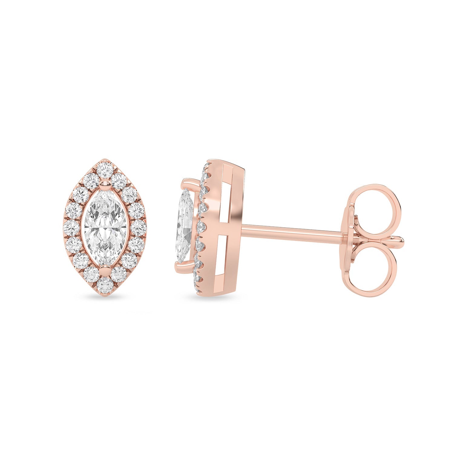 Marquise Halo Studs_Product Angle_1/3 Ct. -  1 