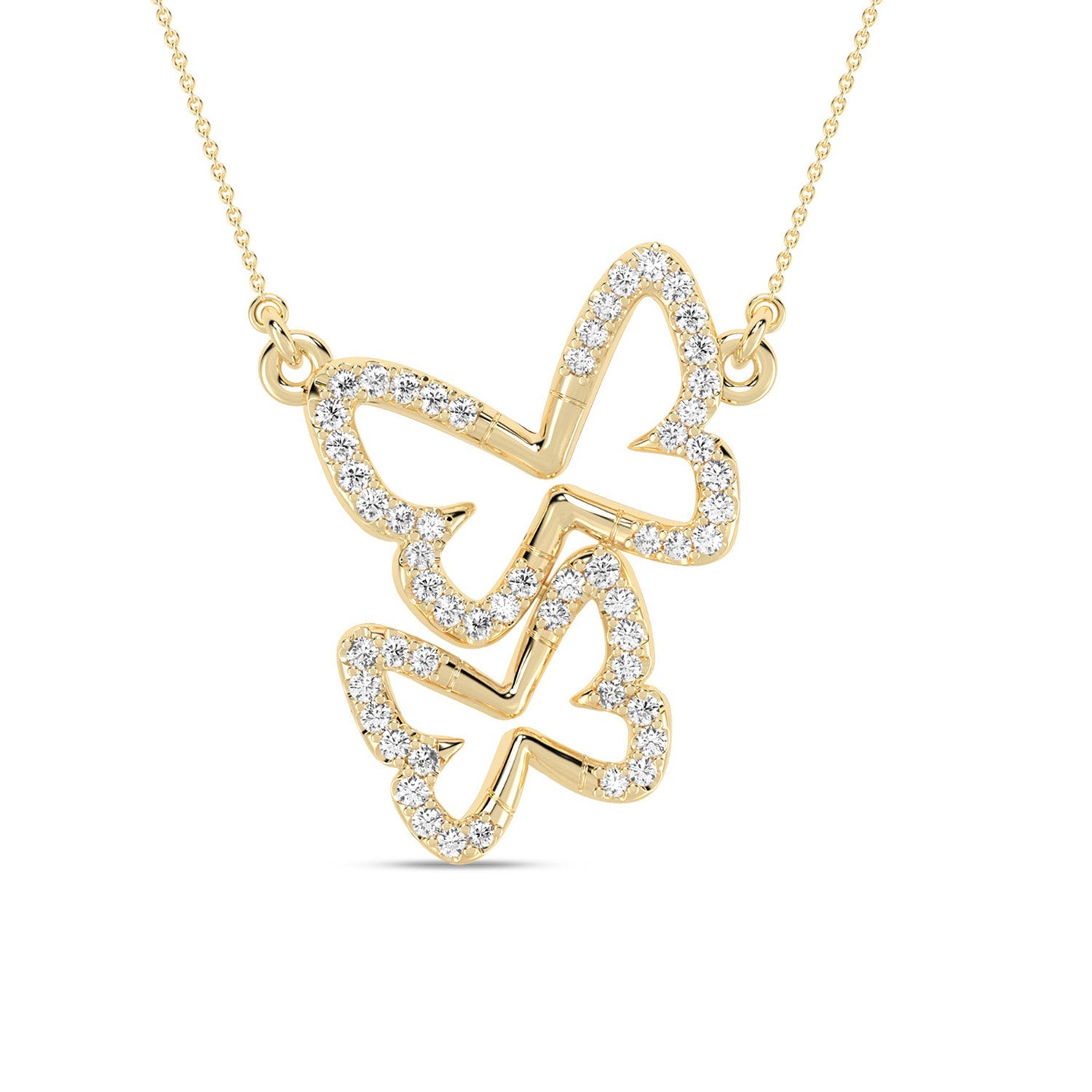 Double Butterfly Silhouette Necklace_Product Angle_0.17 - 1