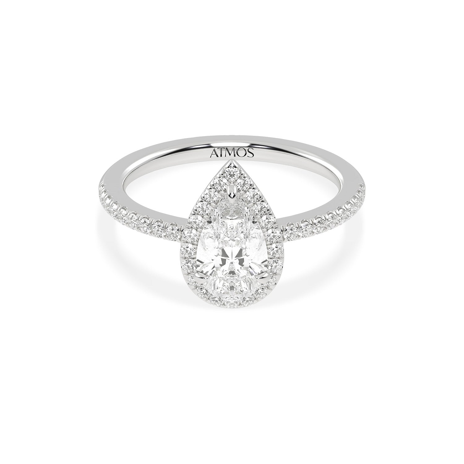 Atmos Luxe Dewdrop Halo Ring_Product Angle_1 1/4 Ct. - 1