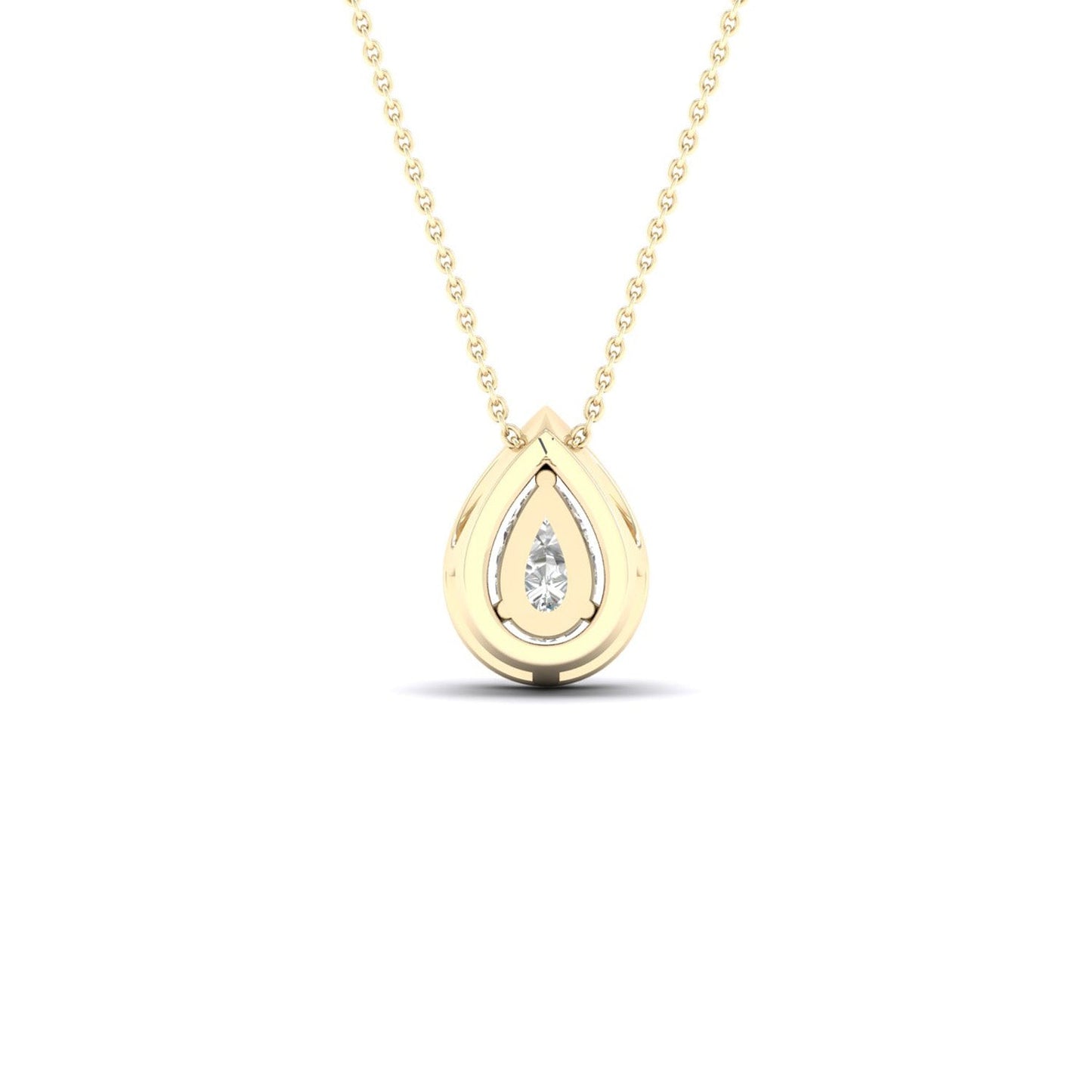 Petite Dewdrop Halo Necklace_Product angle_1/6 Ct. - 3