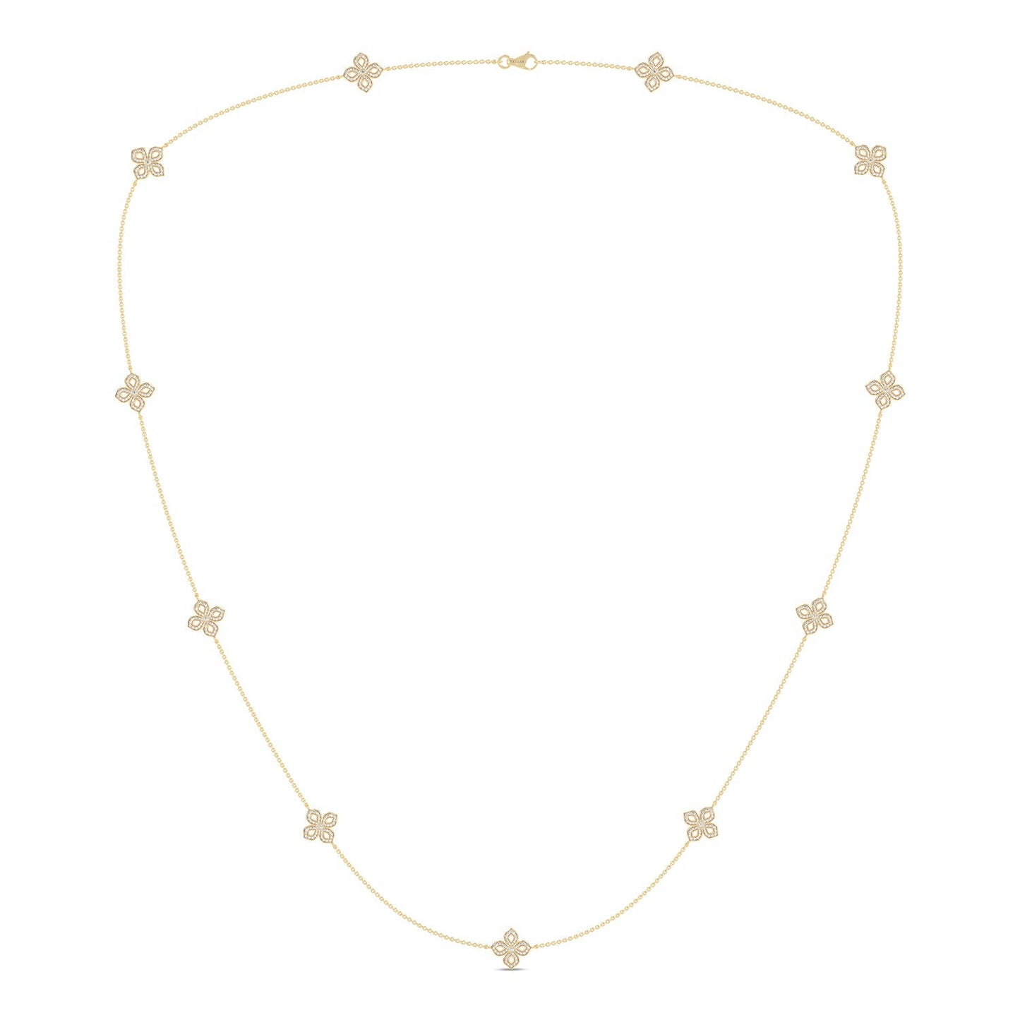 La Fleur Petite Diamond Silhouette Stationed Necklace_Product Angle_1 1/3 - 3