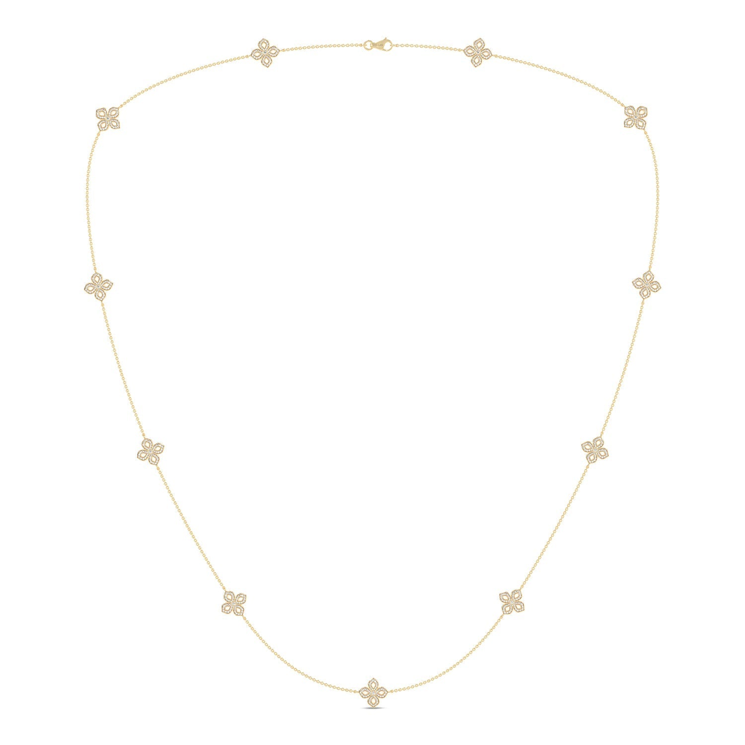 La Fleur Petite Diamond Silhouette Stationed Necklace_Product Angle_1 1/3 - 3