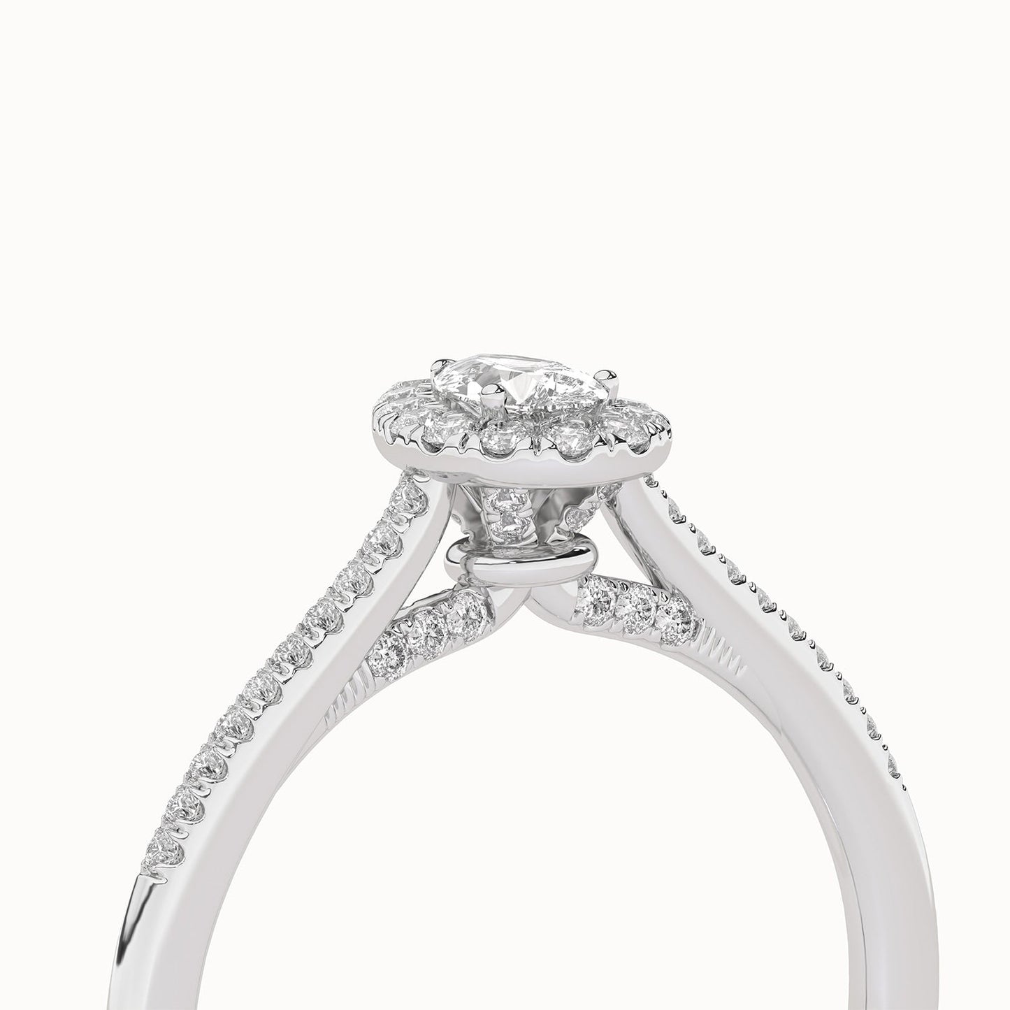 Signature Dewdrop Halo Ring_Product Angle_1/3Ct - 5