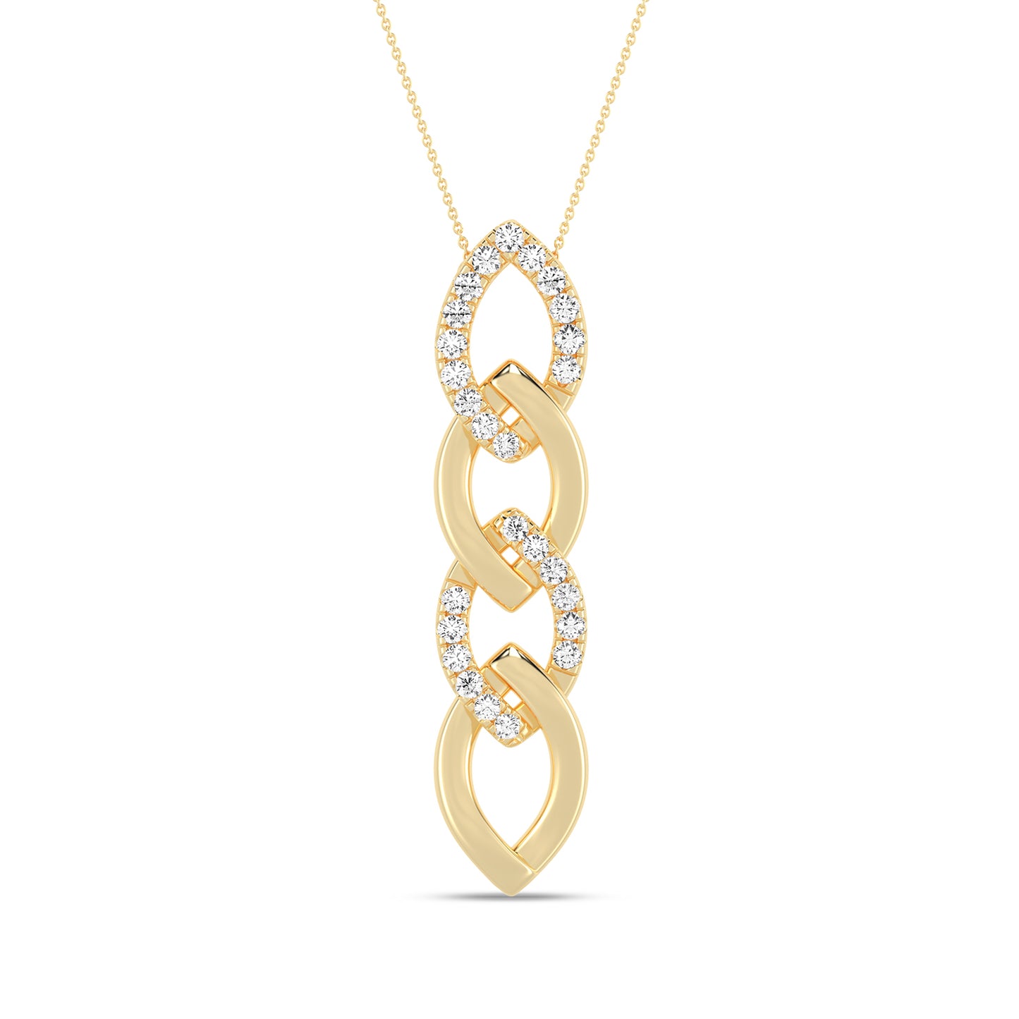 Alternating Cascading Diamond Waterfall Necklace