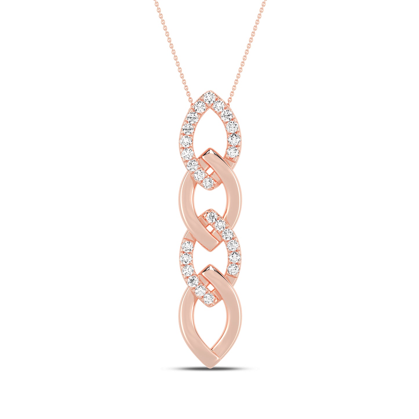 Alternating Cascading Diamond Waterfall Necklace