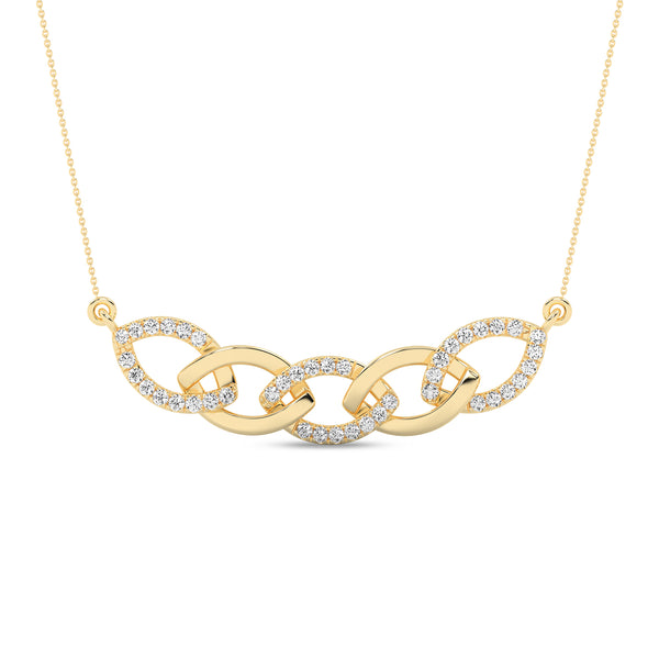 Alternating Diamond Cascade Link Necklace yellow gold replica