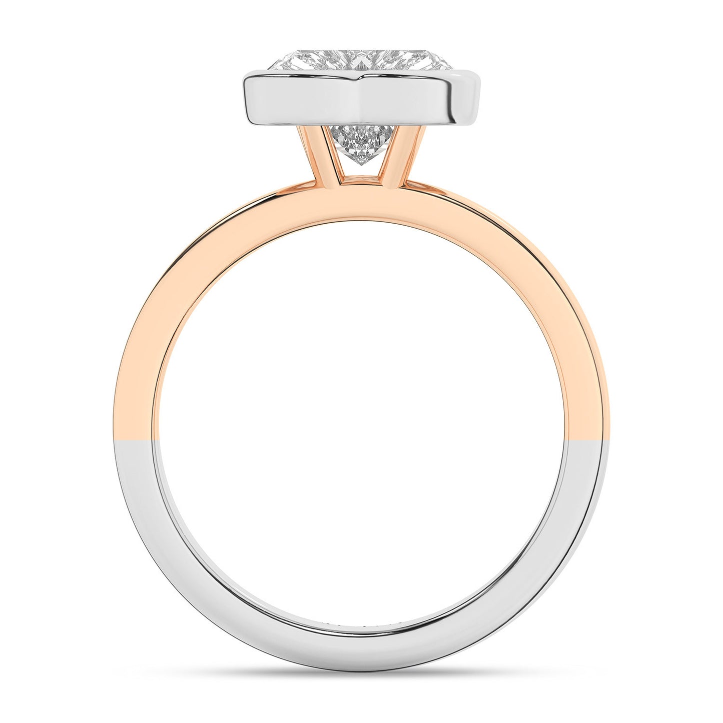 Coupled Heart Bezel Ring