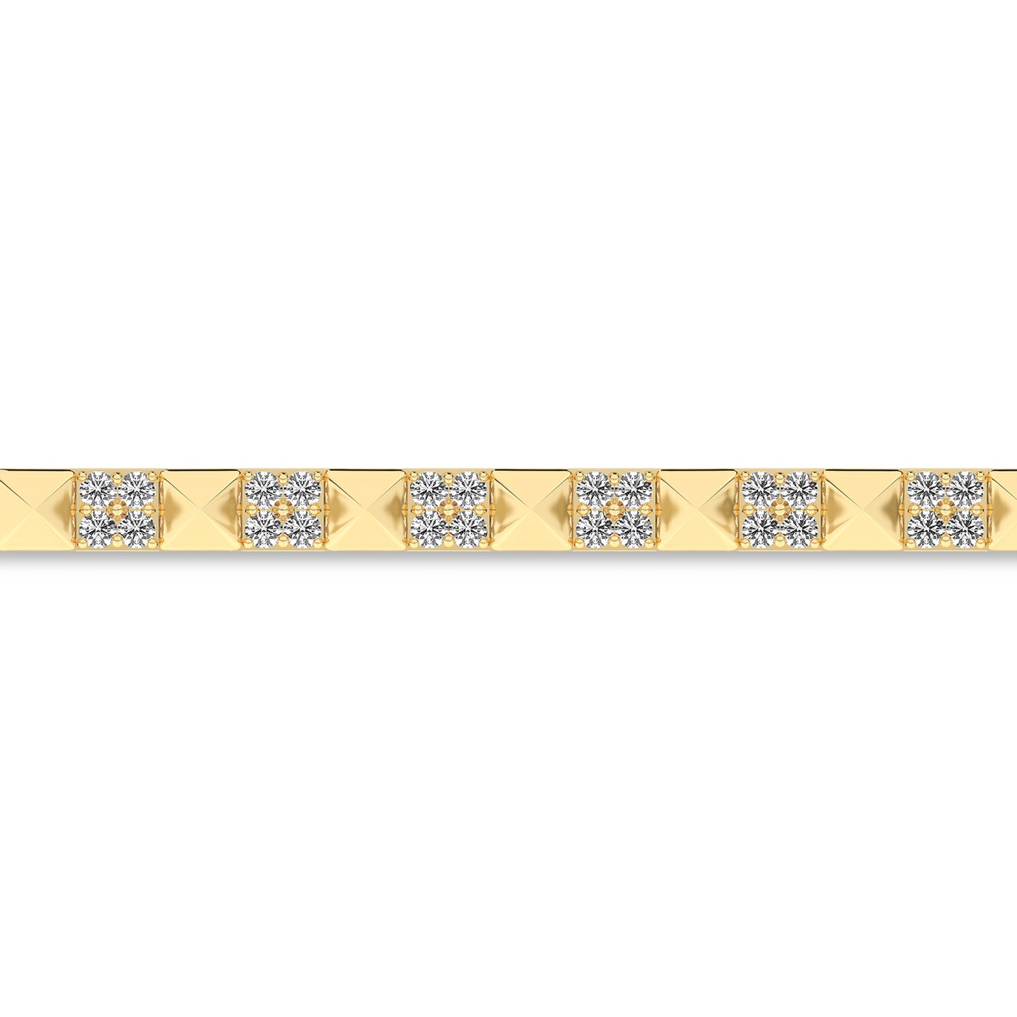 Pyramid Sequence Diamond Bolo Bracelet