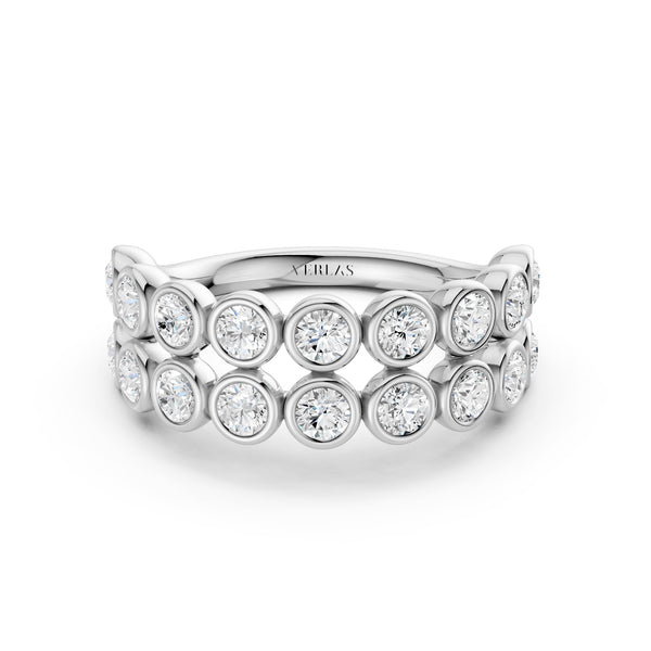 Two-Tier Round Bezel-Set Diamond Band