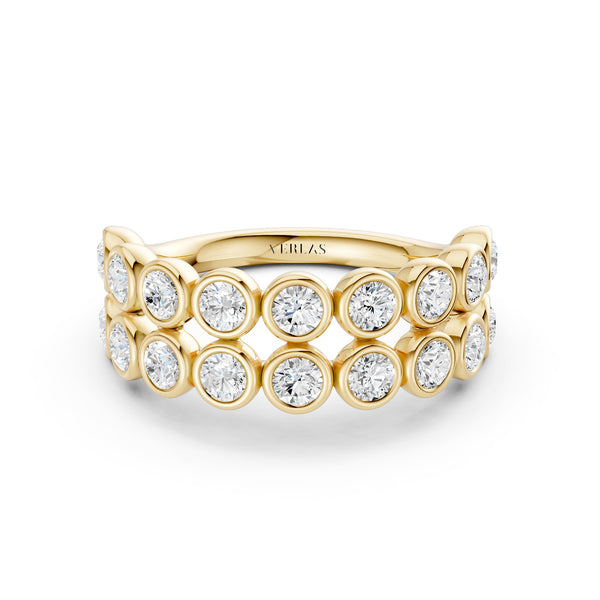 Two-Tier Round Bezel-Set Diamond Band