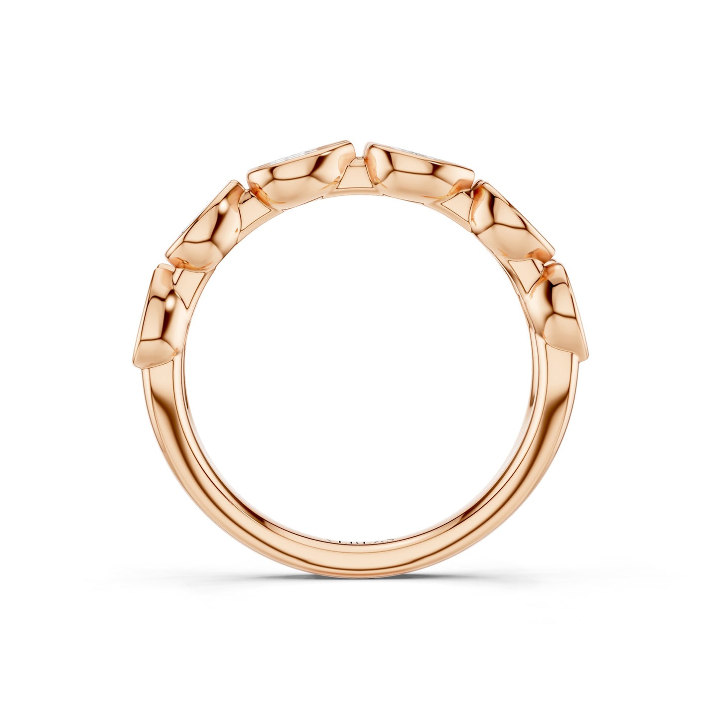 Two-Tier Pear Bezel-Set Diamond Band