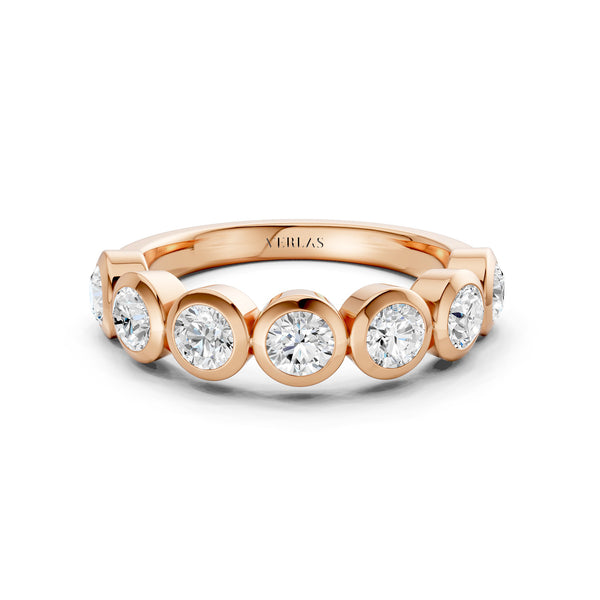 Round Bezel-Set Half-Eternity Diamond Band