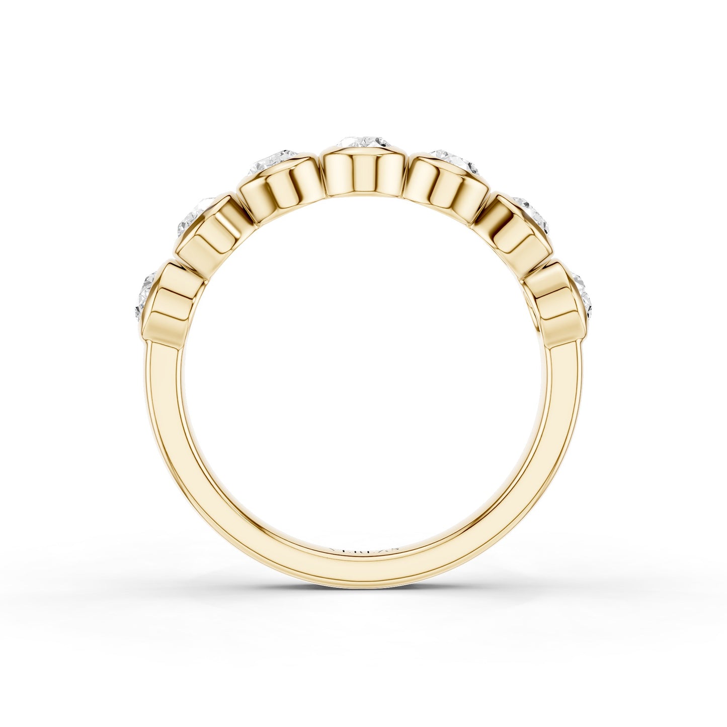 Oval Bezel-Set Half-Eternity Diamond Band