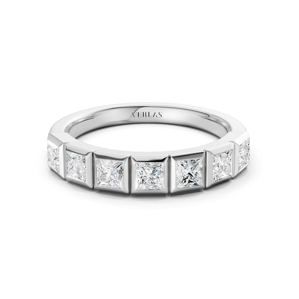 Princess Bezel-Set Half-Eternity Diamond Band