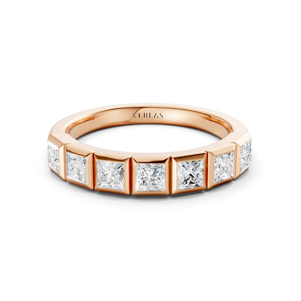Princess Bezel-Set Half-Eternity Diamond Band