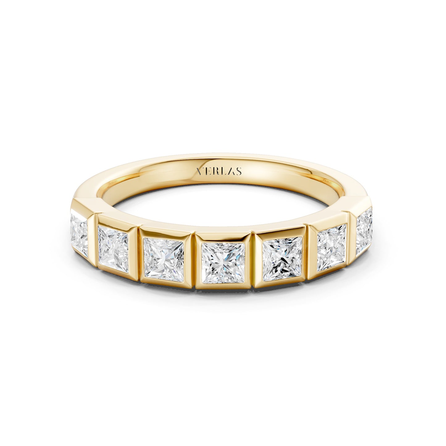 Princess Bezel-Set Half-Eternity Diamond Band