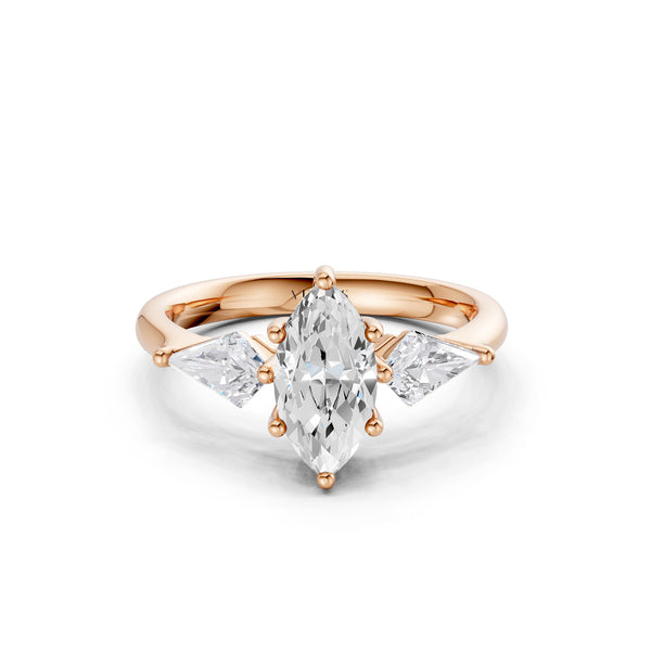 Marquise - Kite Trinity Diamond Ring