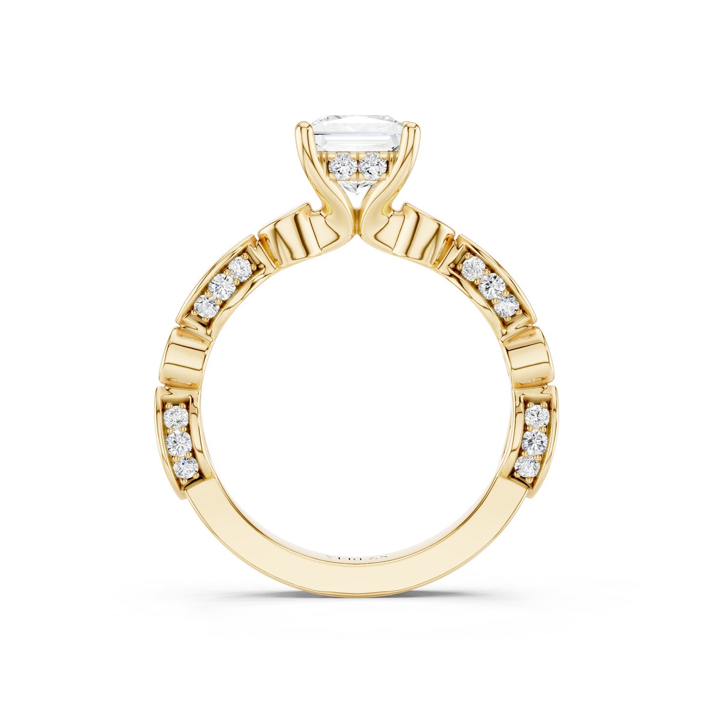 Princess Hidden Halo Accent Diamond Ring