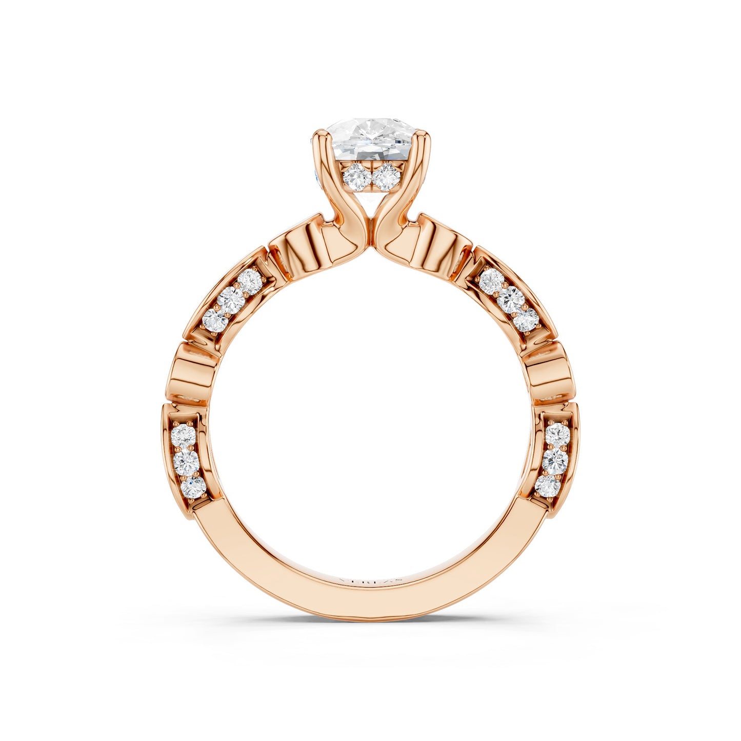 Cushion Hidden Halo Accent Diamond Ring