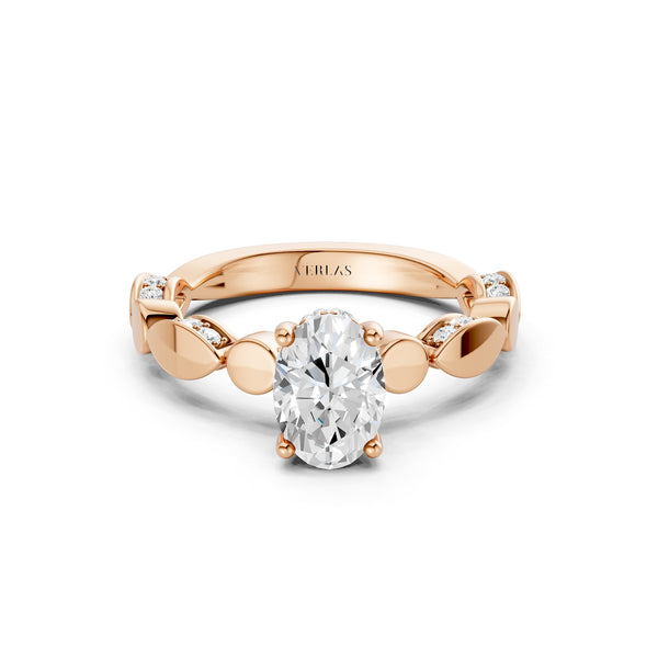Oval Hidden Halo Accent Diamond Ring