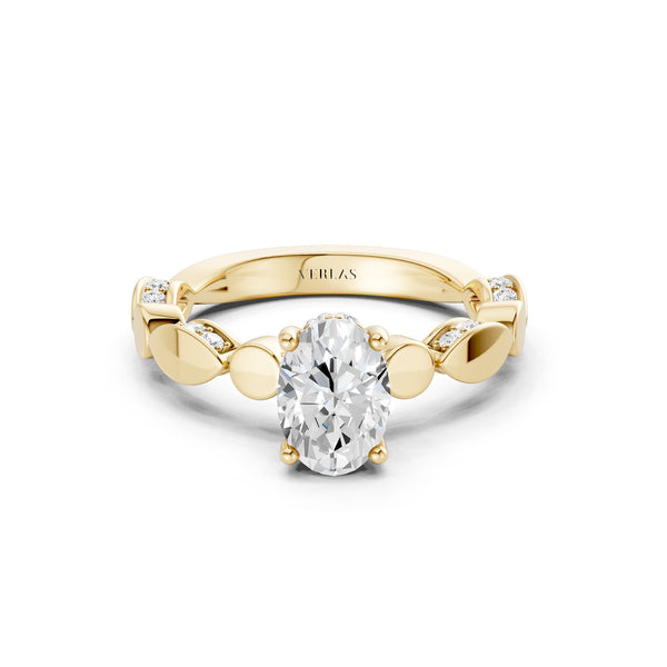 Oval Hidden Halo Accent Diamond Ring