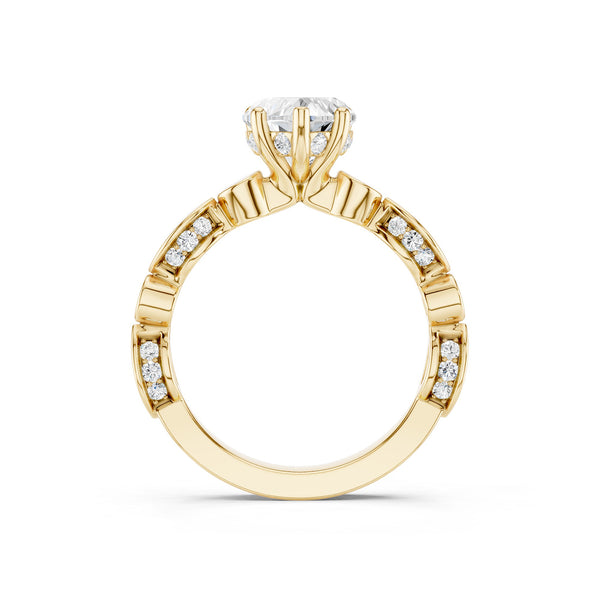 Heart Hidden Halo Accent Diamond Ring