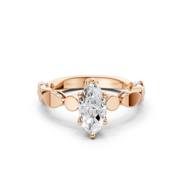 Marquise Hidden Halo Accent Diamond Ring