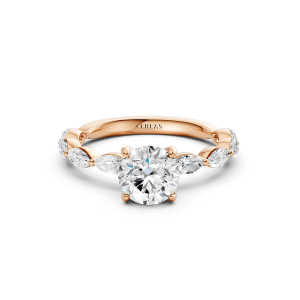 Round-Marquise Hidden Halo Diamond Ring
