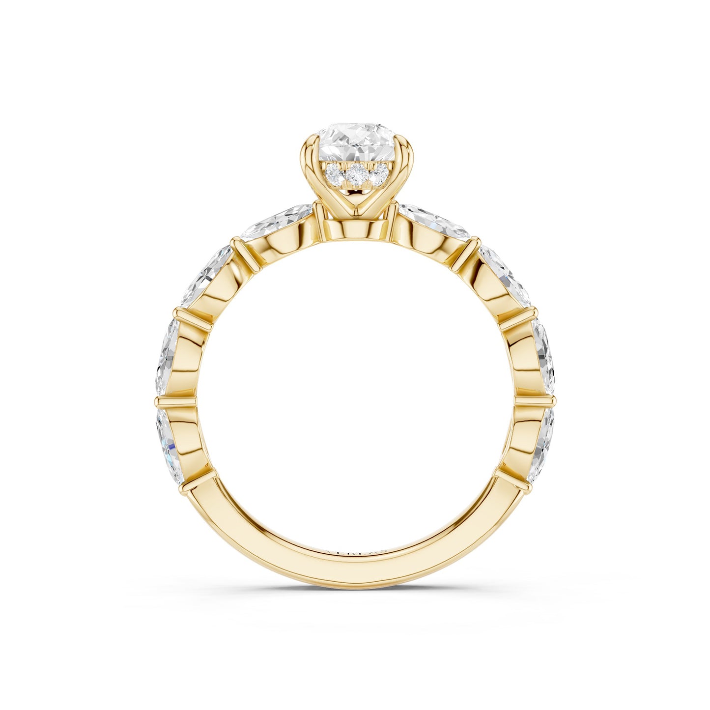 Pear-Marquise Hidden Halo Diamond Ring