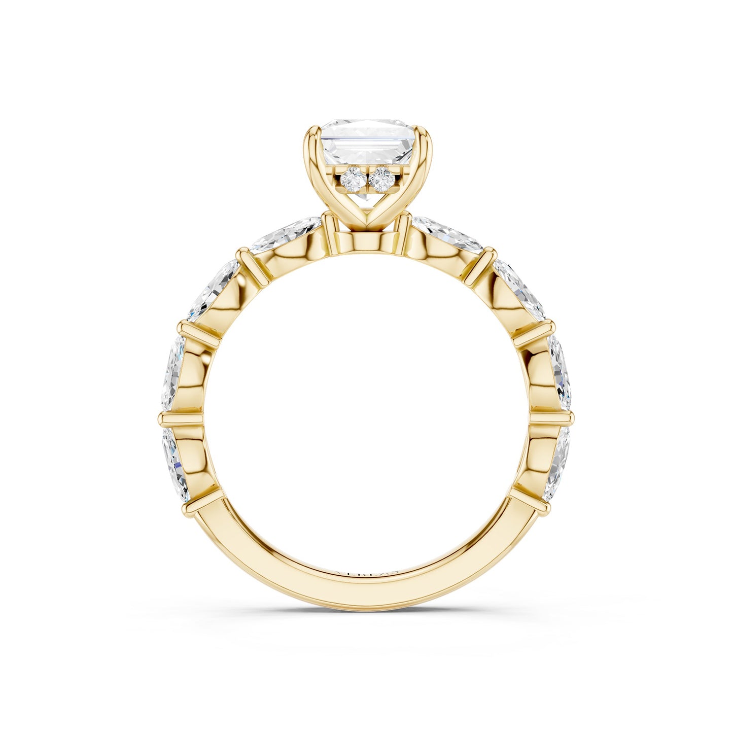 Princess-Marquise  Hidden Halo Diamond Ring