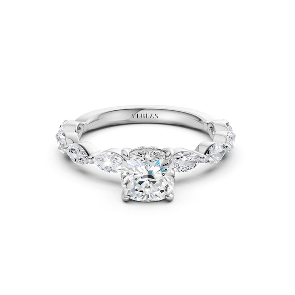 Cushion-Marquise  Hidden Halo Diamond Ring