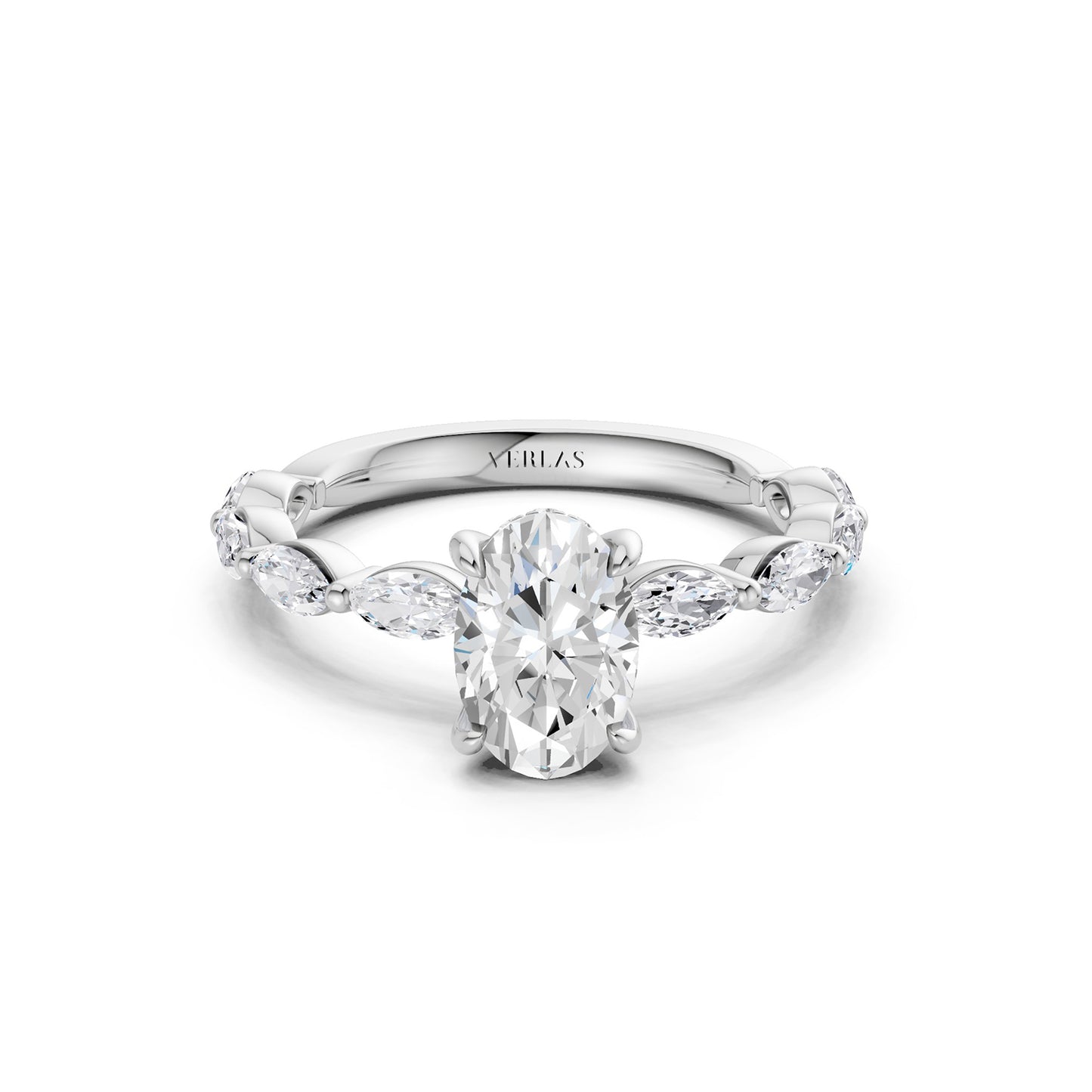 Oval-Marquise  Hidden Halo Diamond Ring