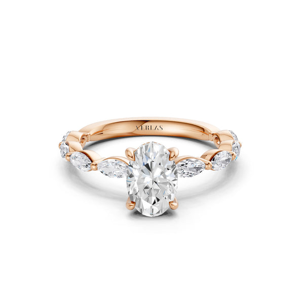 Oval-Marquise  Hidden Halo Diamond Ring