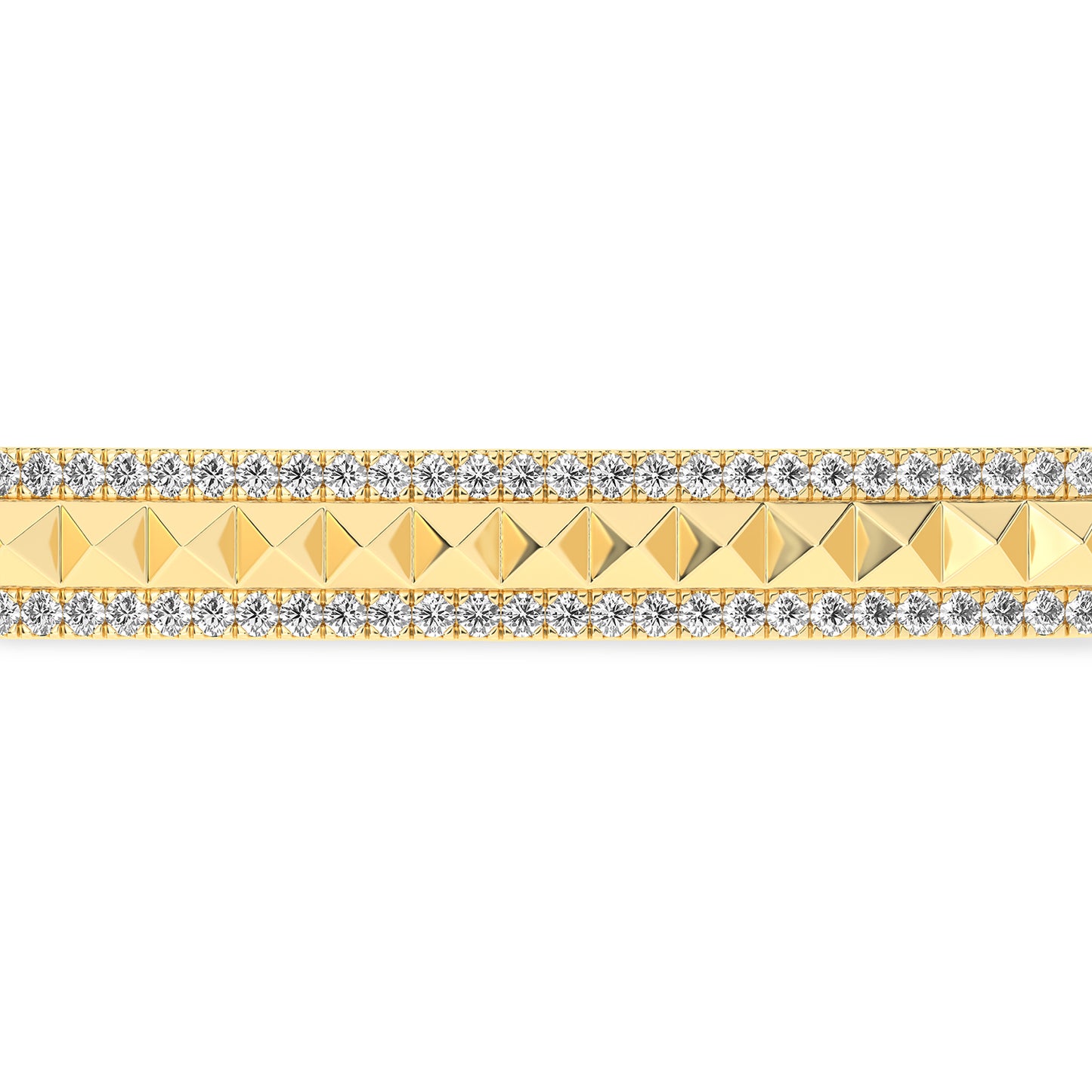 Pyramid Spiked Diamond Bolo Bracelet