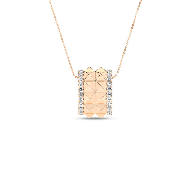 Two-Tier Pyramid Spiked Pendant Necklace