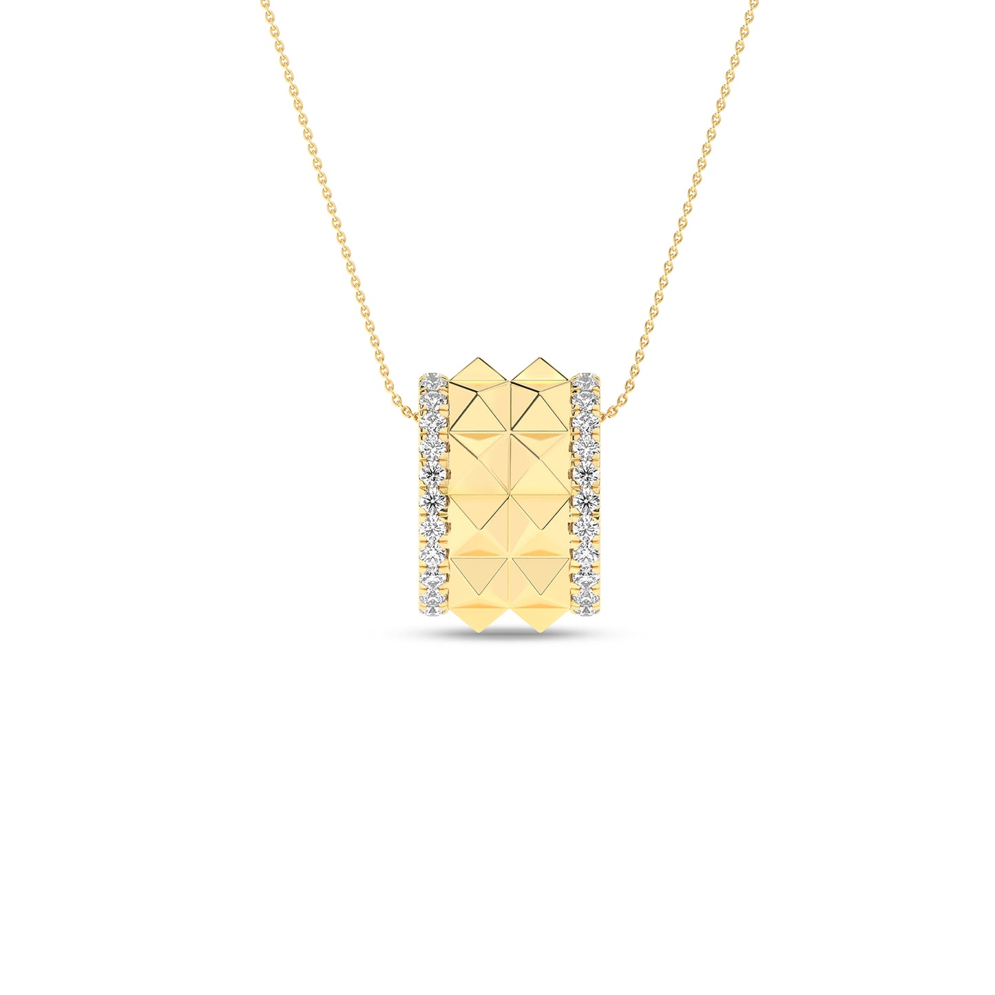 Two-Tier Pyramid Spiked Pendant Necklace