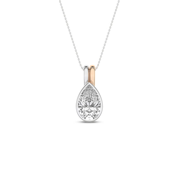 Coupled Pear Bezel Necklace