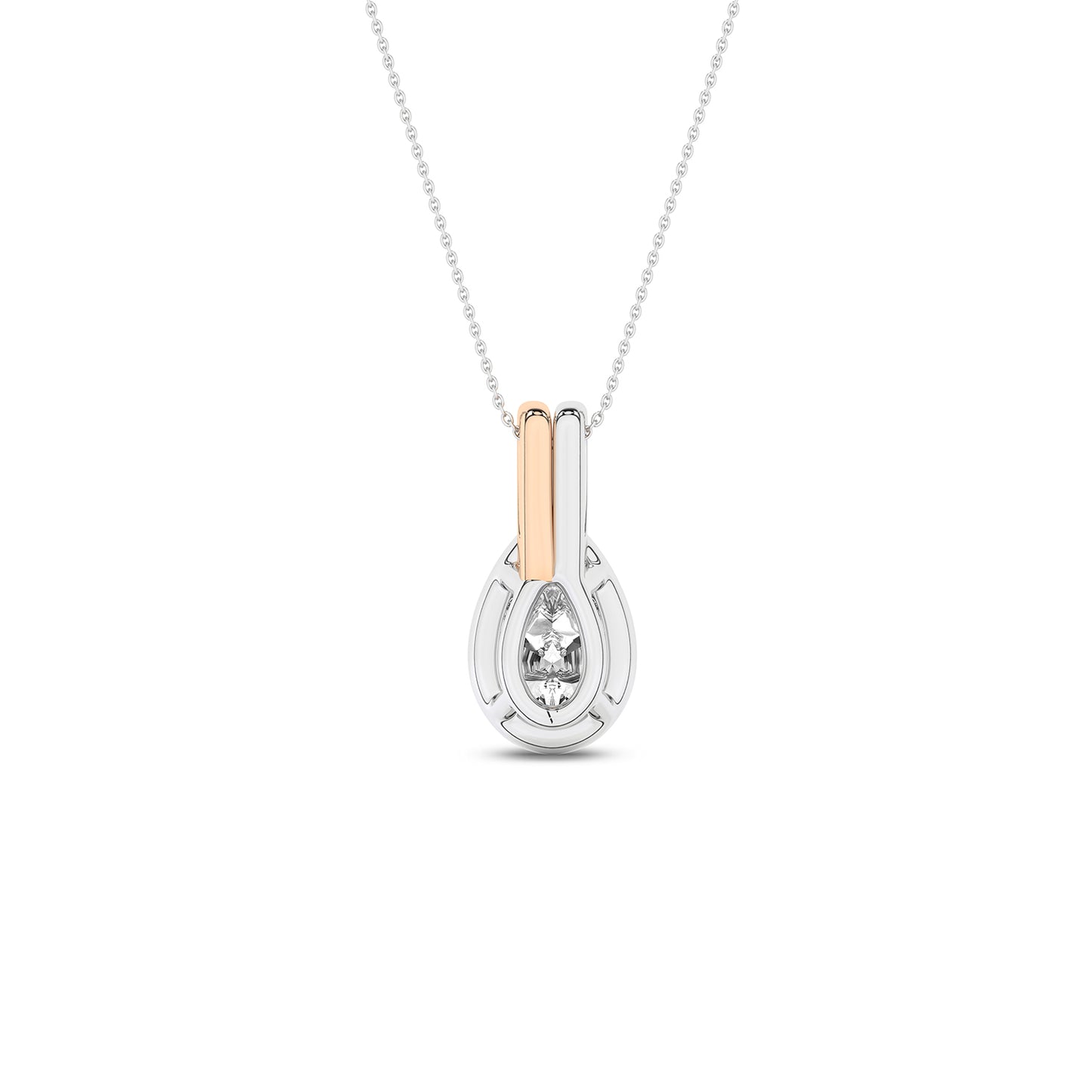 Coupled Pear Bezel Necklace