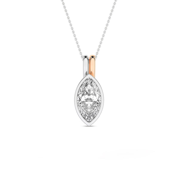 Coupled Marquise Bezel Necklace