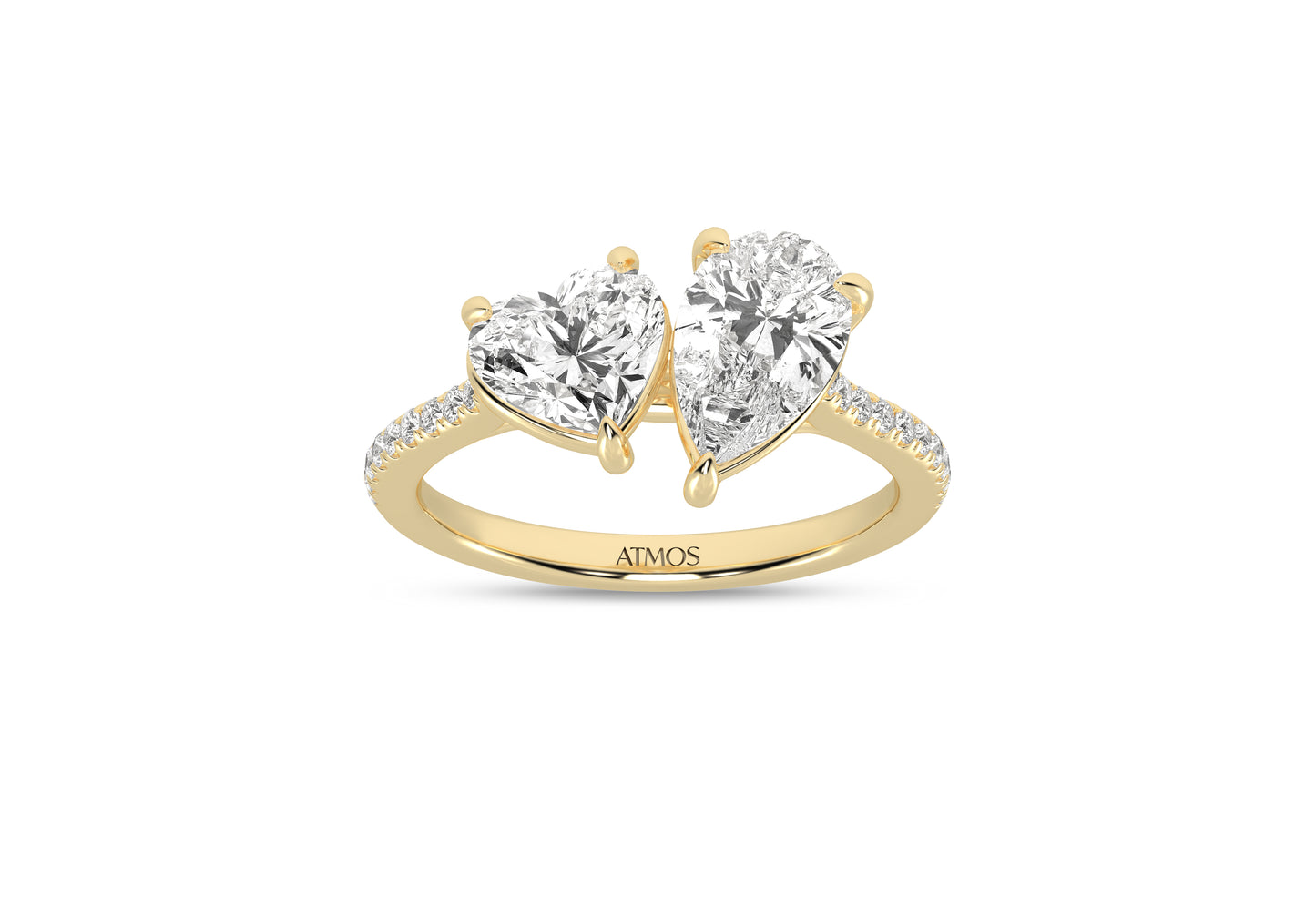 Heart Pear Two Stone Diamond Ring