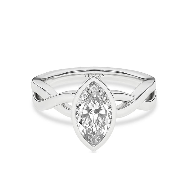 Twisted Bezel Marquise Diamond Ring