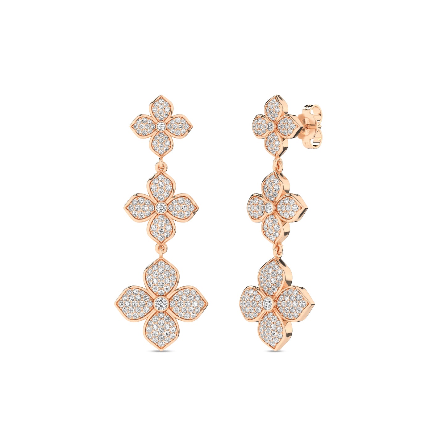 La Fleur 2 Diamond Radiant Drop Earrings