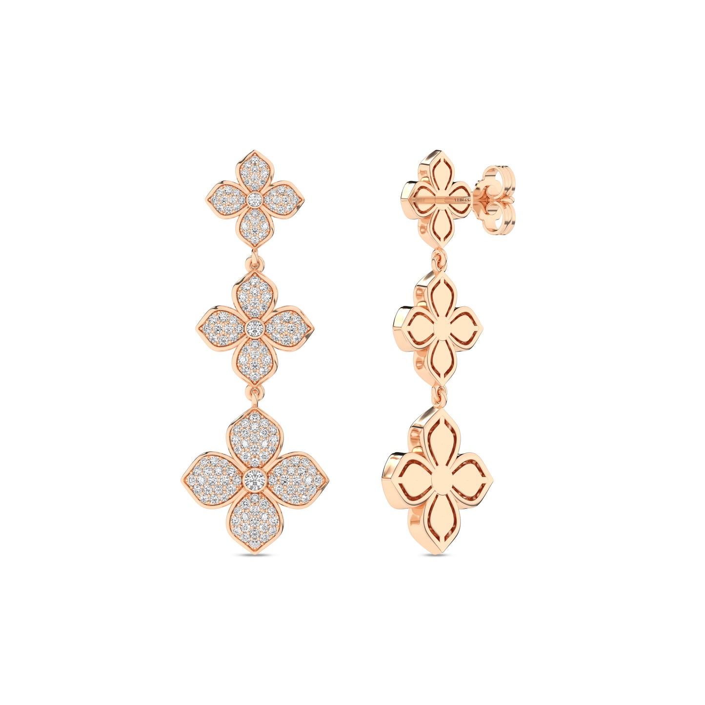 La Fleur 2 Diamond Radiant Drop Earrings