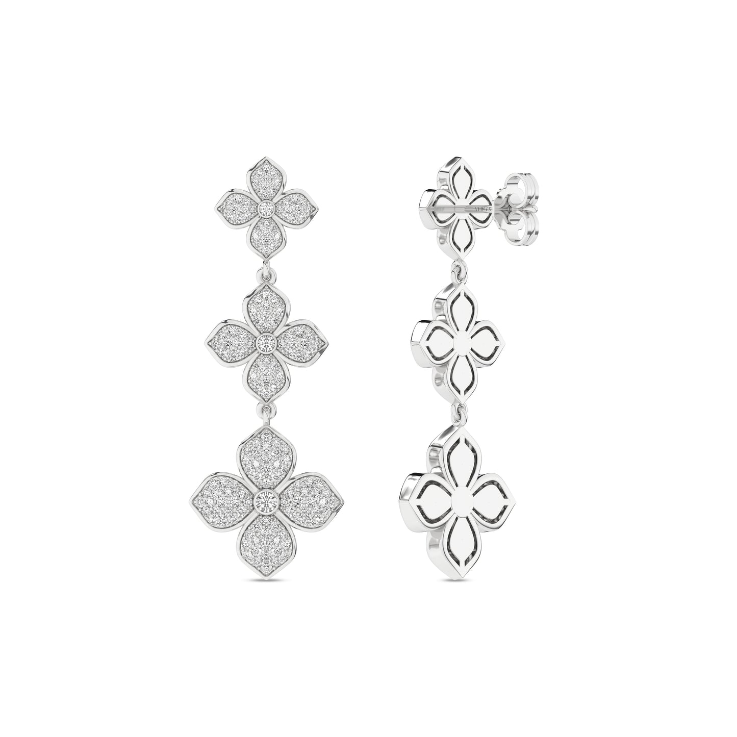 La Fleur 2 Diamond Radiant Drop Earrings