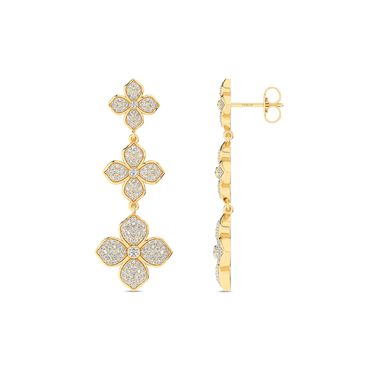 La Fleur 2 Diamond Radiant Drop Earrings