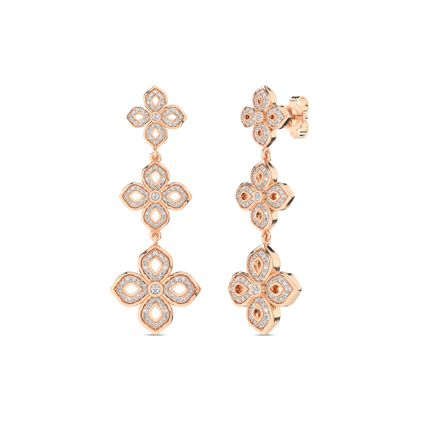 La Fleur 2 Diamond Silhouette Drop Earrings