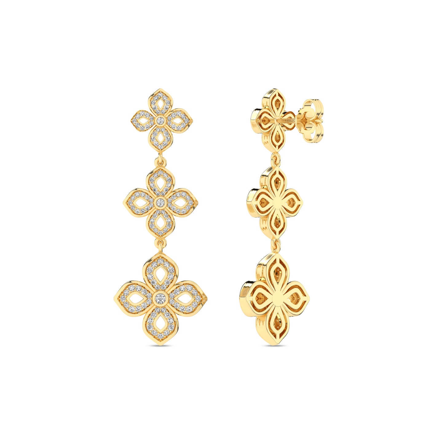 La Fleur 2 Diamond Silhouette Drop Earrings