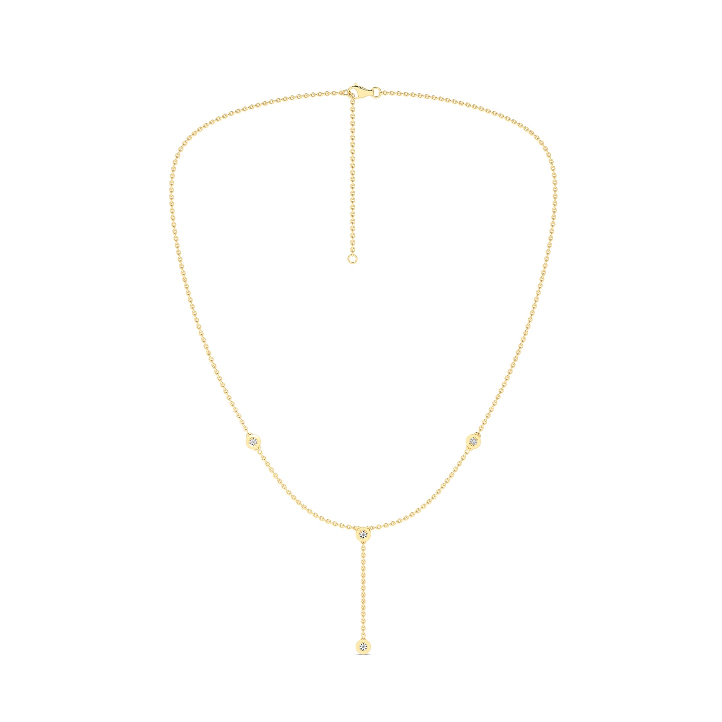 Encompassing Round Stationed Y Necklace