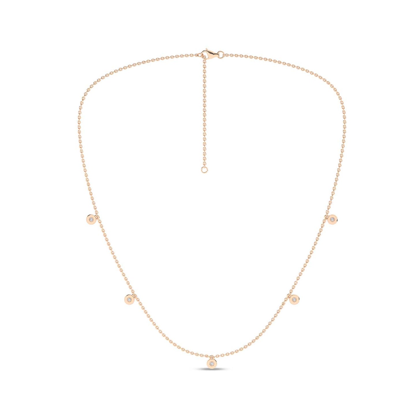 Mini-Round Encompassing Stationed Necklace