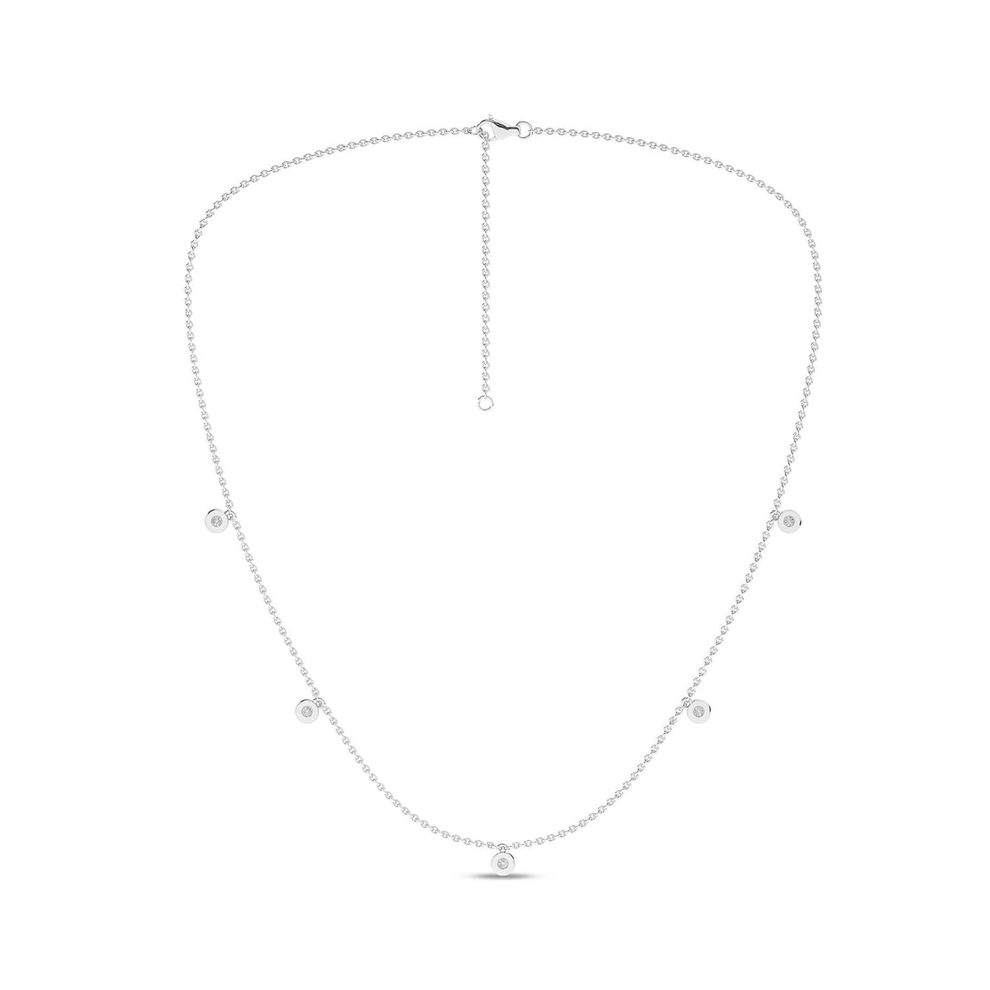 Mini-Round Encompassing Stationed Necklace